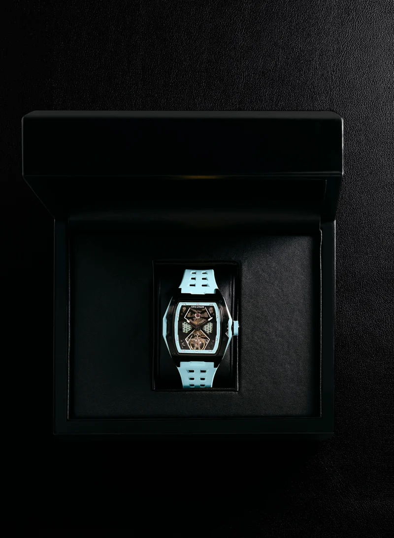 Gresham Gresham Special Edition Stainless Steel Black and Sky Blue Men Watch - G1-0001-BLUE