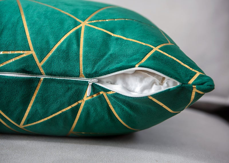 YONGLIU YONGLIU Throw Pillow Covers Velvet Decorative 2 Packs Ultra-Soft Cushion Case for Christmas Sofa Bedroom Car Living Room (Alpine Green  20""X20"")  - Image 5