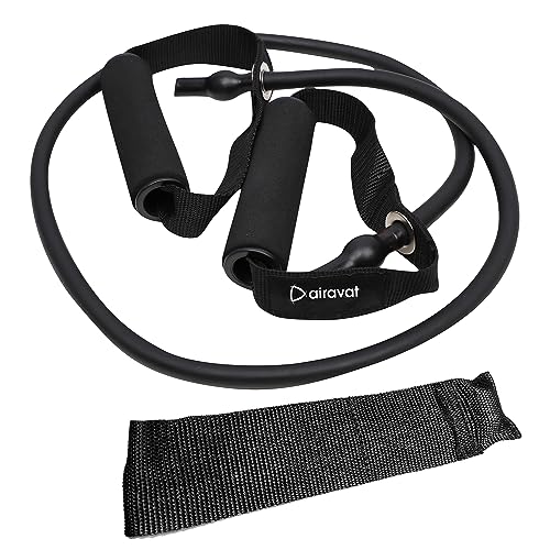 Airavat 120 cm Pull Rope Rubber Exerciser Toning Tube Resistance Tube with Foam Handles and Door Anchor (Level 1 (9kg - 11.5 kg)) - Image 1