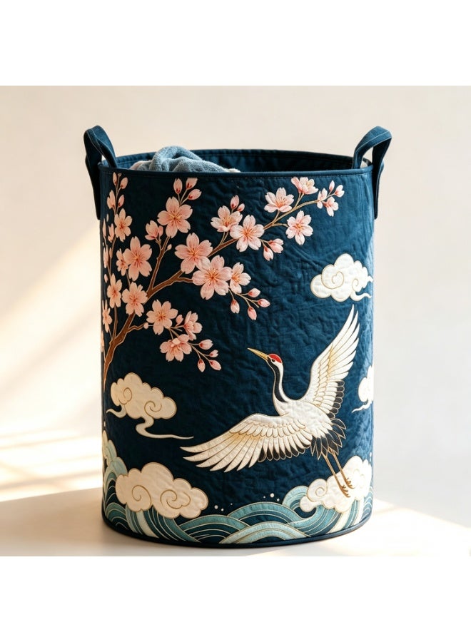 This Spacious, Wide-Opening Storage Bin (16 X 22 Inches) Features A Plum-Blossom Quilted Design And Ample Capacity. Perfect For Organizing Blankets, Towels, Toys, And Miscellaneous Items, It Serves As An Essential Helper For The Bathroom Or Bedroom And Makes A Wonderful Gift For The Home. - Image 5