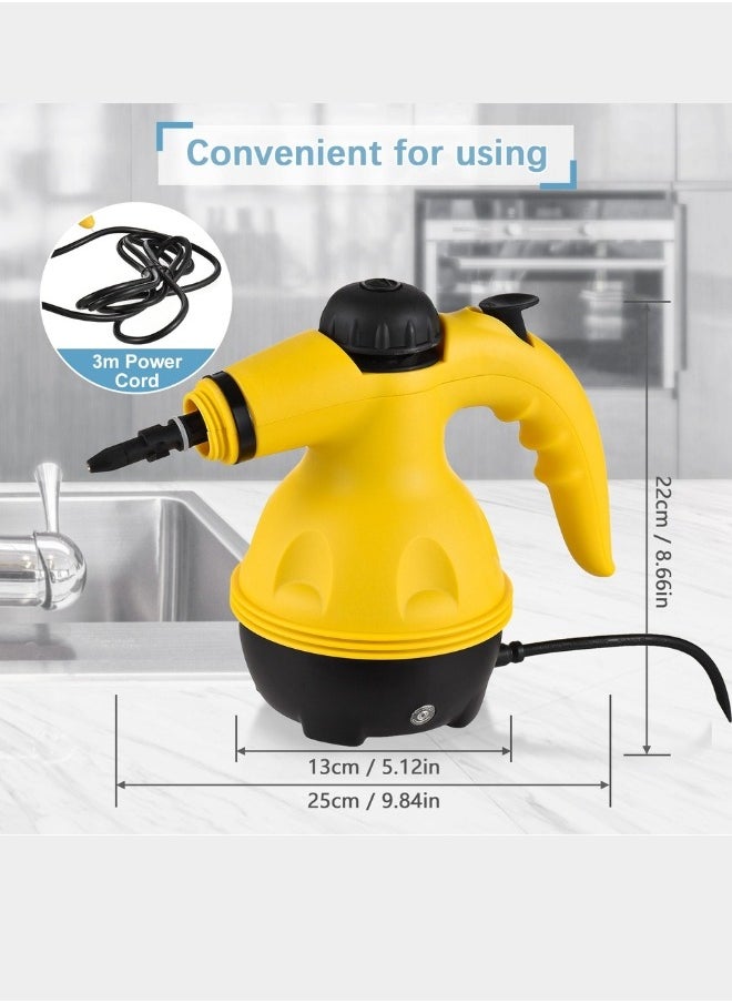 Denx - Portable Handheld Steam Cleaner 1200w Multifunctional High Temperature With 9 Pieces Accessories Suitable For Kitchen Sofa Bathroom Window - Image 1