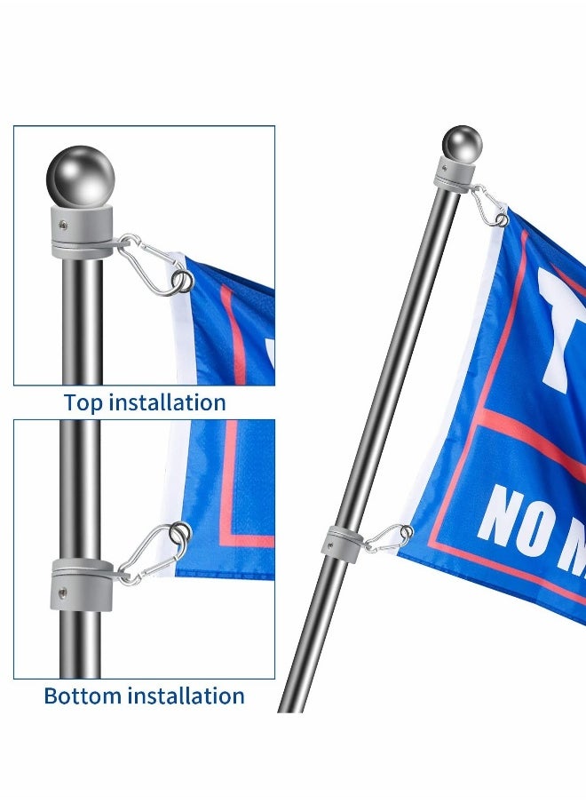 Generic Flag Pole Rings Aluminum Alloy Mounting Rings 360 Degree Rotating Flagpole Anti Wrap Flag Pole with Clip Hook for 1 Inch Diameter Flag Pole (Silver)  - Image 4