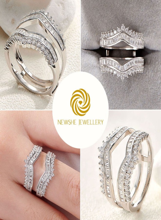 نيو شي جولري خاتم زفاف منحني من نيوشي للمجوهرات، مرصع بالزركونيا المكعبة، خواتم خطوبة من الفضة الإسترليني عيار 925، مقاس 7 - Image 5