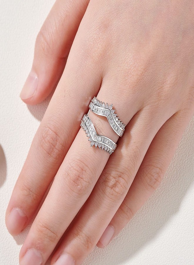 نيو شي جولري خاتم زفاف منحني من نيوشي للمجوهرات، مرصع بالزركونيا المكعبة، خواتم خطوبة من الفضة الإسترليني عيار 925، مقاس 7 - Image 3