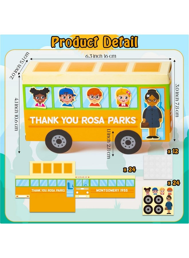 WATINC Black History Month Bus Craft Kits - 24Pcs Rosa Parks Bus Black African American DIY Craft Kit, Holiday Celebration Party Favors Supplies Home School Fun Art Activities Gifts for Kids - Image 2
