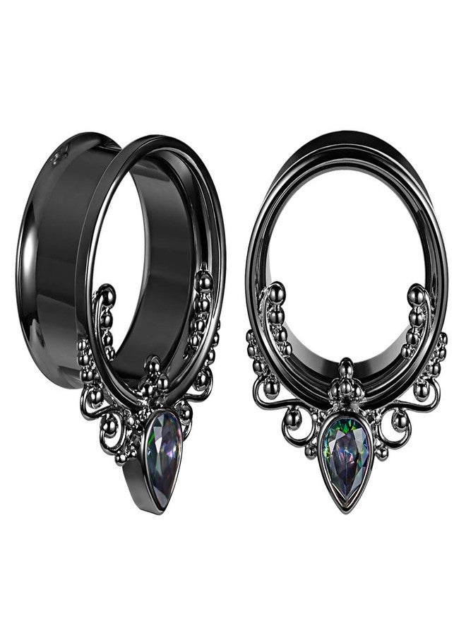 COOEAR 1 Pair Surgical Steel Ear Gauges Double Flared Seashell Ear Tunnels and Plugs Earrings Stretcher. - Image 2