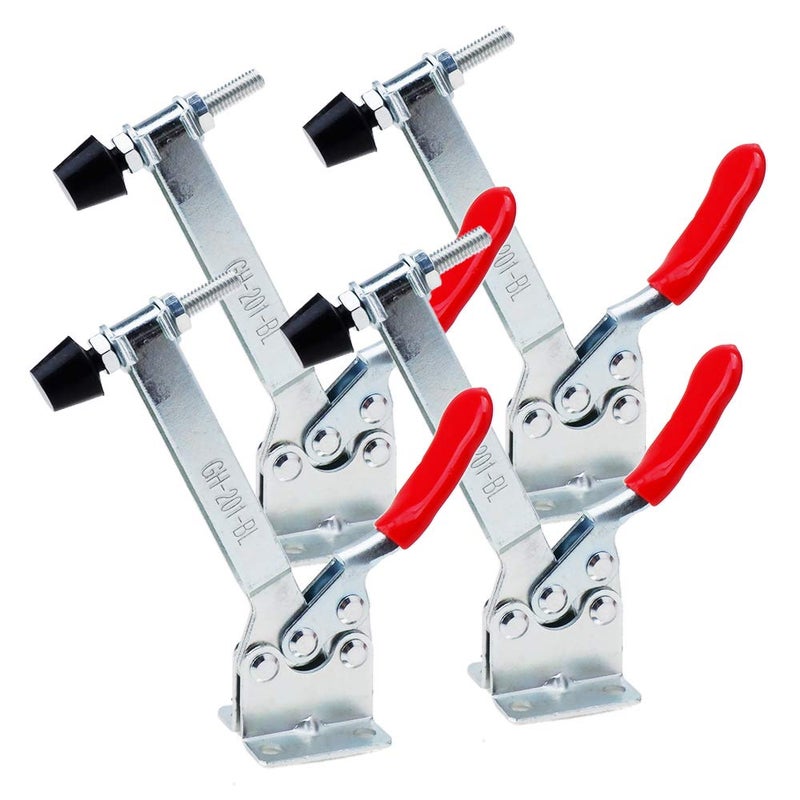 E-TING 4Pcs Hand Tool Toggle Clamp 201B-Upgrade Horizontal Clamp Antislip Quick Release Tool (Longer 201BL Toggle Clamp) - Image 2