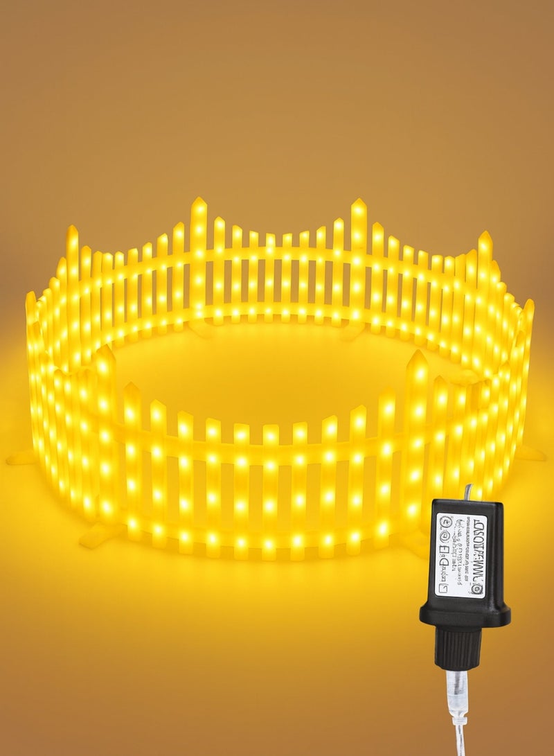 Warm White LED Fence Light Decorative Garden Lights – Snap-Type Fence Panels with 8 Lighting Modes | IP44 Waterproof | Solar / Plug Powered Outdoor Festival & Landscape Lighting - Image 2