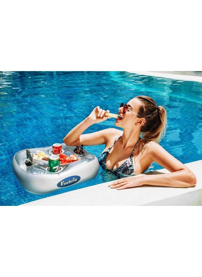Feebria - Upgraded Pool Drink Holder Drink Float For Hot Tubbeach And Party Decor (Sliver) - Image 1