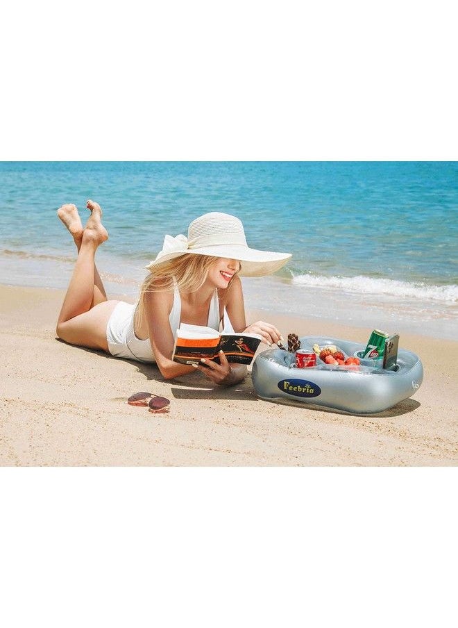 Feebria - Upgraded Pool Drink Holder Drink Float For Hot Tubbeach And Party Decor (Sliver) - Image 1