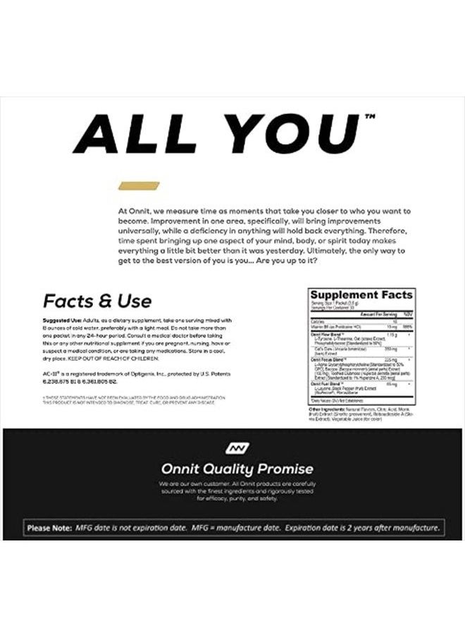 Onnit - Alpha Brain Instant - Ruby Grapefruit Flavor - Nootropic Brain Booster Memory Supplement - Brain Support for Focus, Energy & Clarity - Alpha GPC Choline, Cats Claw, L-Theanine, Bacopa - 30ct - Image 1