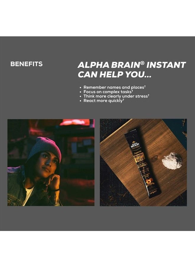 Onnit - Alpha Brain Instant - Ruby Grapefruit Flavor - Nootropic Brain Booster Memory Supplement - Brain Support for Focus, Energy & Clarity - Alpha GPC Choline, Cats Claw, L-Theanine, Bacopa - 30ct - Image 1