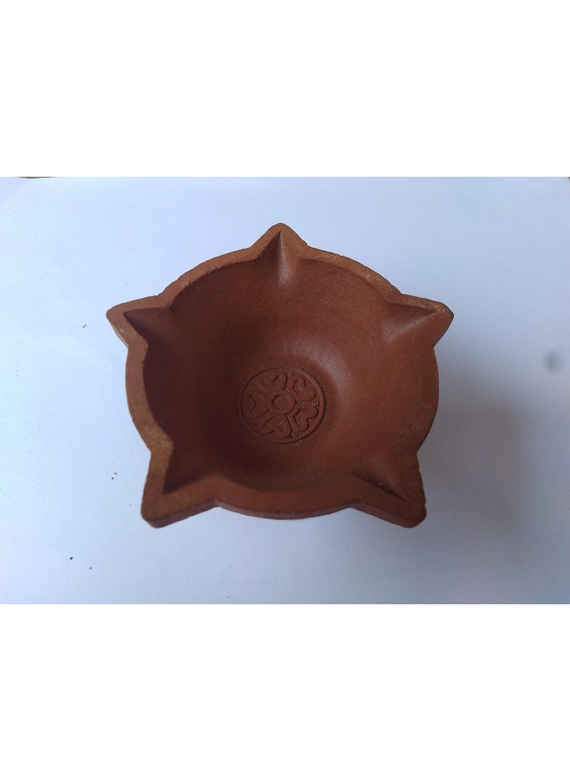 BSD Organics BSD Organics Five Direction Design Mud lampDiyaVilakuDhibam Pack of 4 