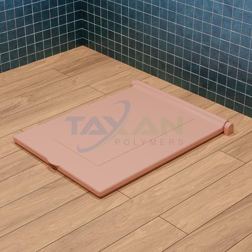 TAXAN POLYMERS غطاء مرحاض هندي Taxan لمقعد مربع (21 بوصة بان أوريزا) | بلاستيك صلب PP | غير مزود بإغلاق ناعم | غطاء مرحاض وردي مع مجموعة تركيب سهلة | 56 × 42 سم - Image 2