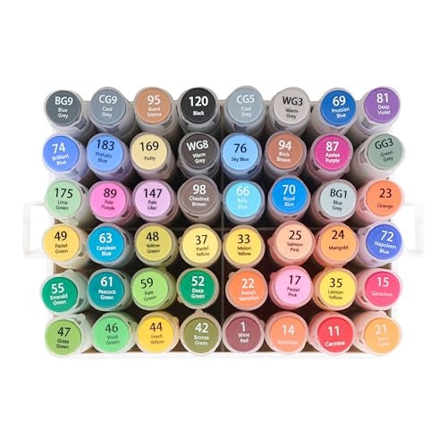 NUOVI Art Markers 48 Shades | Super Blendable Alcohol Based Ink, Smudge Free Colors | Dual Tip Fine & Chisel Tip Markers for Drawing, Colouring & Sketching - Image 2
