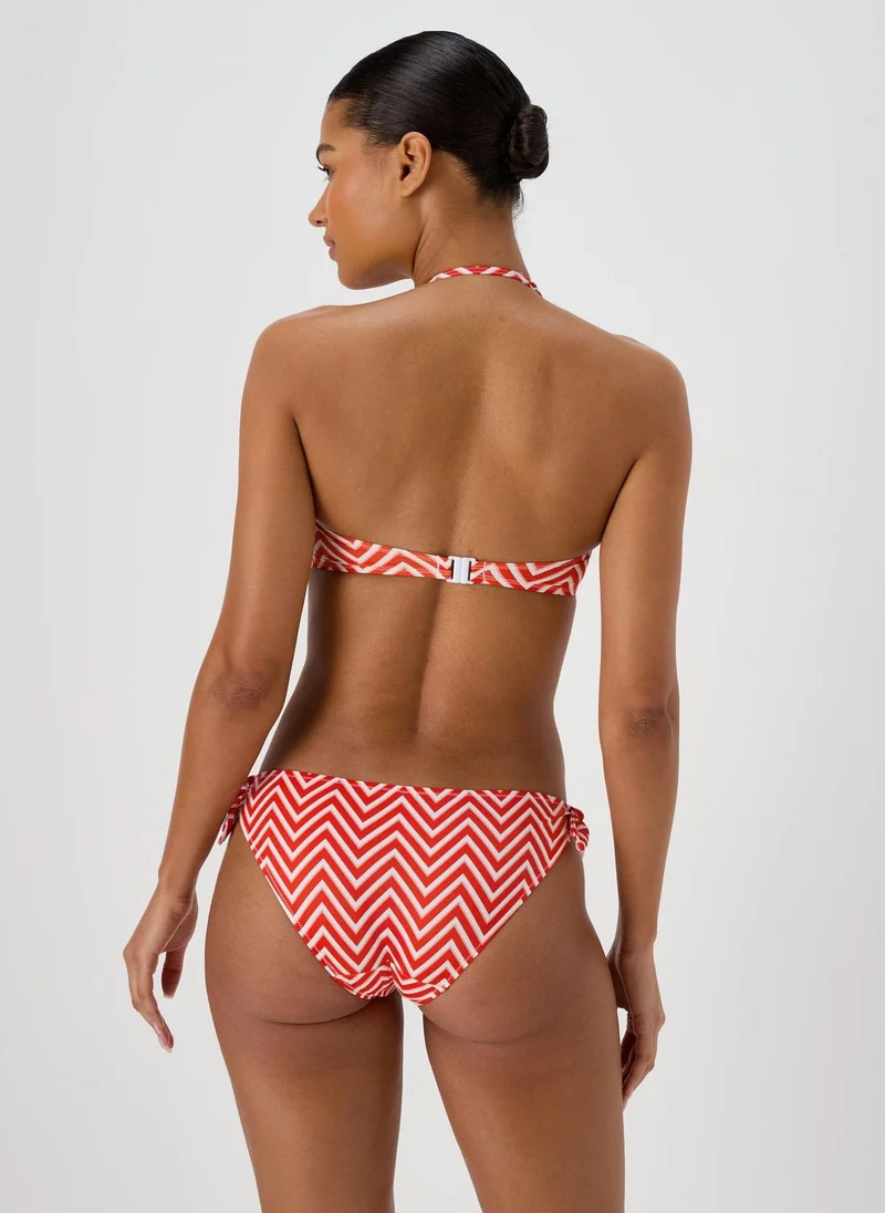 Matalan Orange Twist Stripe Bikini Top
