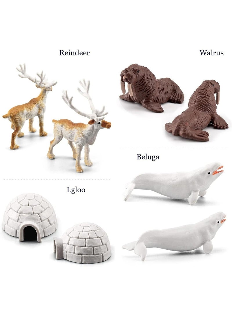 ChicAbode 10 Pcs Polar Animals Figurines, Arctic Animal Figurines Set, Realistic Animal Models, Arctic Circle Ocean Sea Animal Figurines Playset, Improving Children's Concentration, for Kids, Educational - Image 5