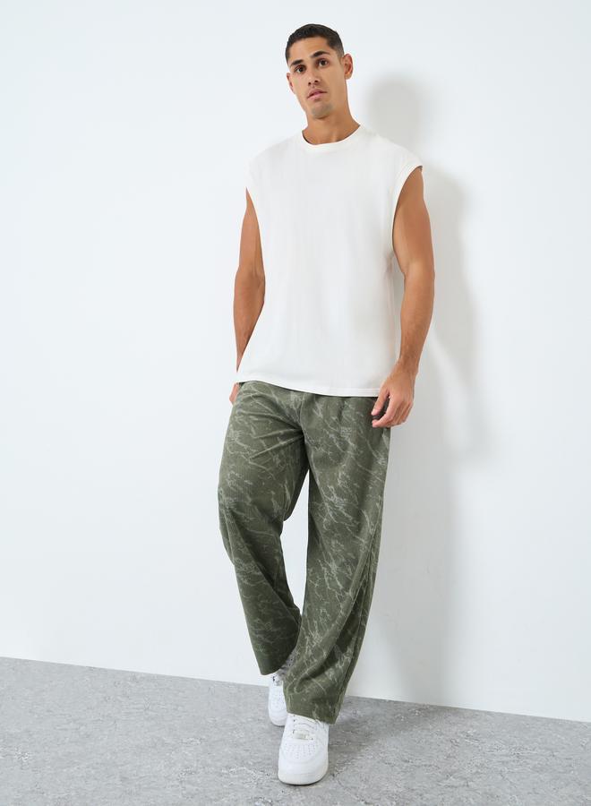 Styli Men Wide Leg Baggy Pants with Drawcord Waist - Image 2
