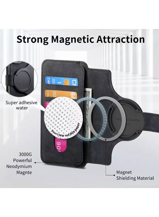 for Samsung Galaxy S26 Ultra 2-in-1 Detachable Card Wallet Protective Case Durable Leather Wallet Magnetic Card Holder 4 Card Slots Stand  Anti-theft Black - Image 2