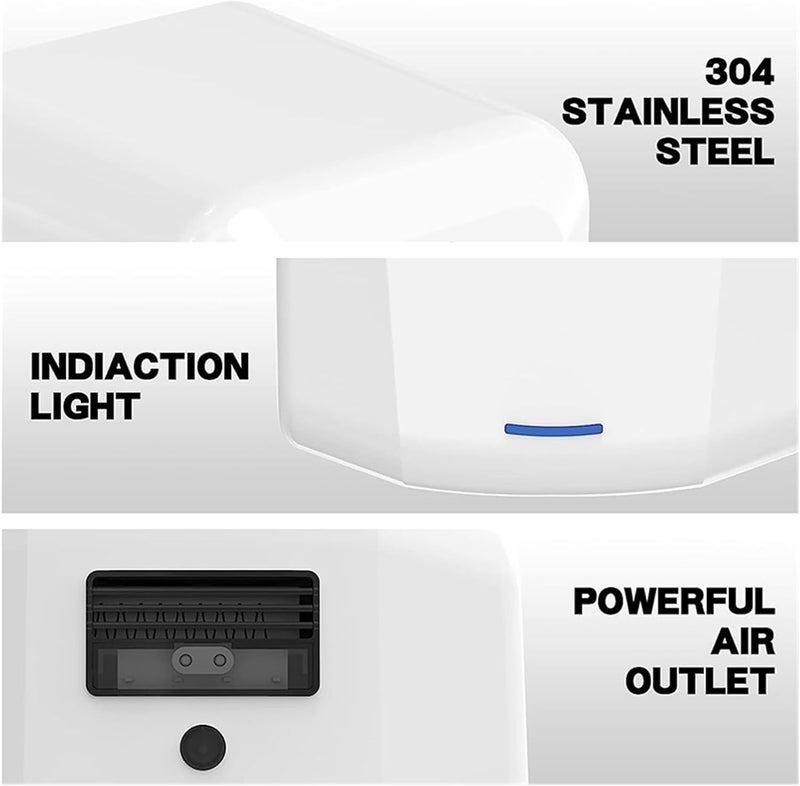 Hand Dryer, Hand Dryer Electric with Filter, Automatic Fast Air Temperature Cold Bathrrom Commercial Use for Kitchen Bedroom Hotel(Gray) - Image 5