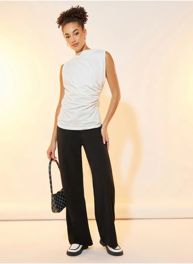 Styli Solid Straight Leg Pant