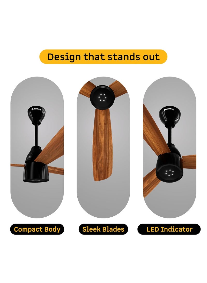 atomberg Renesa Enzel 900mm Newly Launched BLDC Ceiling Fan with Remote | BEE 5 star |High Air Delivery | LED Speed Indicator| Low Noise | Sleek Design |Power Saving| 3 Year Warranty | Honey Maplewood - Image 2