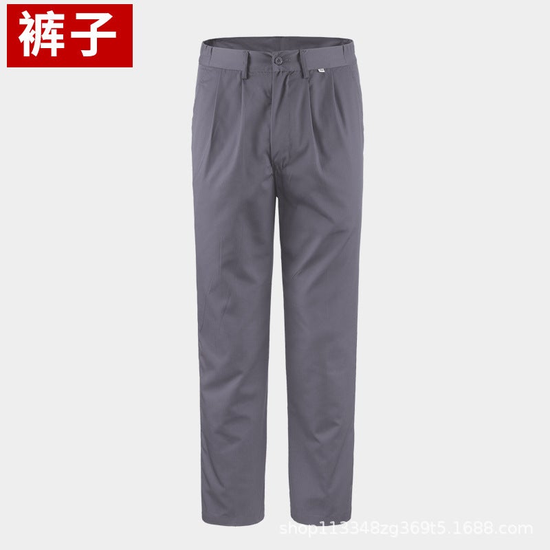 Summer New Multi-Pocket Auto Repair Work Clothes Suit Mens Anti-Wrinkle and Wear-Resistant Electrician Power Factory Workshop Labor Protection Clothing 2012 summer gray pants 