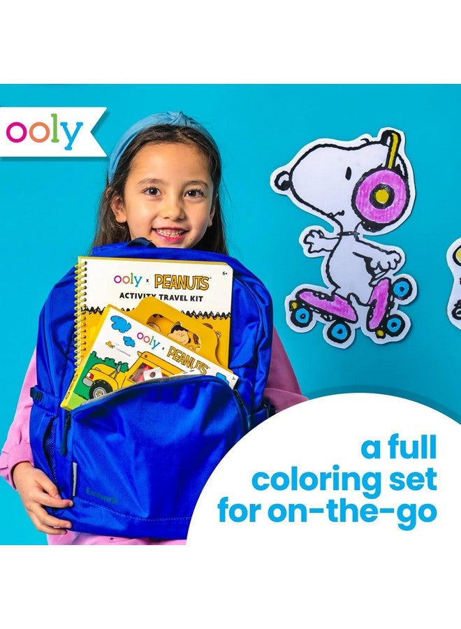 Ooly x Peanuts Travel Art Kit with 9 Jumbo Crayons & 48 Themed Coloring Pages & Case for Easy Traveling Art Creation, Perfect Airplane Travel Set to Entertain Kids - Image 2