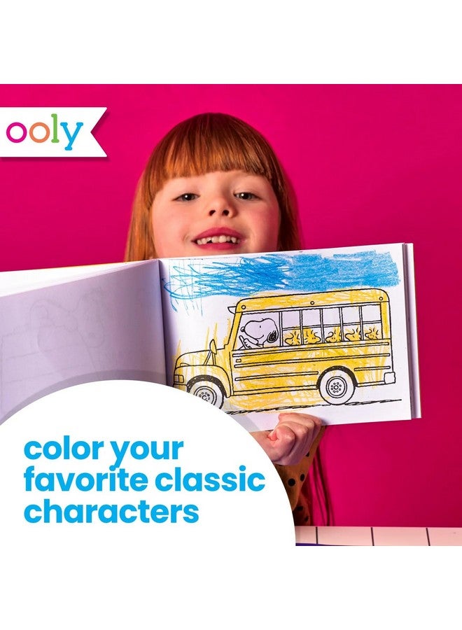 Ooly x Peanuts Travel Art Kit with 9 Jumbo Crayons & 48 Themed Coloring Pages & Case for Easy Traveling Art Creation, Perfect Airplane Travel Set to Entertain Kids - Image 4