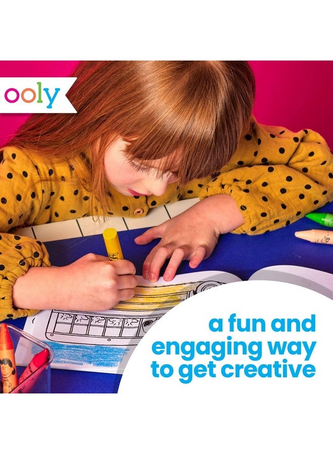 Ooly x Peanuts Travel Art Kit with 9 Jumbo Crayons & 48 Themed Coloring Pages & Case for Easy Traveling Art Creation, Perfect Airplane Travel Set to Entertain Kids - Image 5