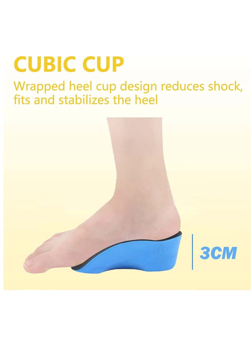KASTWAVE Plantar Fasciitis Arch Support Insoles for Men and Women, 3/4 Length Hard Orthotics Shoe Inserts with Deep Heel Cup for Flat FeetRelieve Foot, Arch and Heel Spur Pain (3 CM) - Image 2