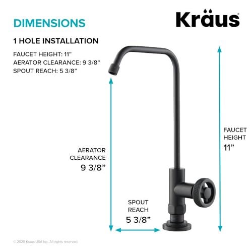 KRAUS Urbix 100% Lead-Free Kitchen Water Filter Faucet in Matte Black, FF-101MB - Image 3