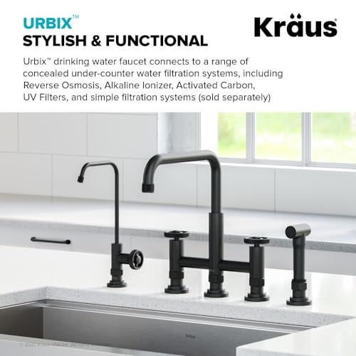 KRAUS Urbix 100% Lead-Free Kitchen Water Filter Faucet in Matte Black, FF-101MB - Image 2