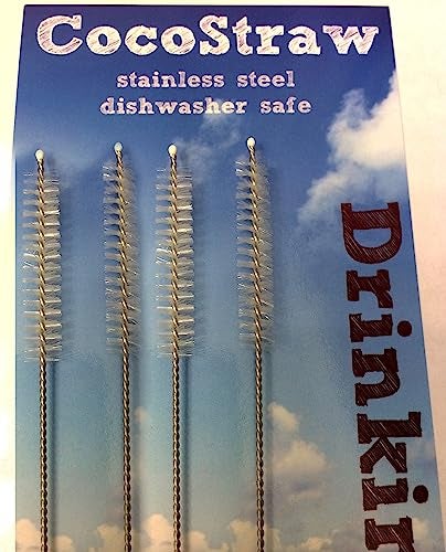 CocoStraw Drink Straw Cleaning Brush - set of 4 Stainless Steel brushes for drinking straws, Tumblers, sippy Cups and more! - Image 4