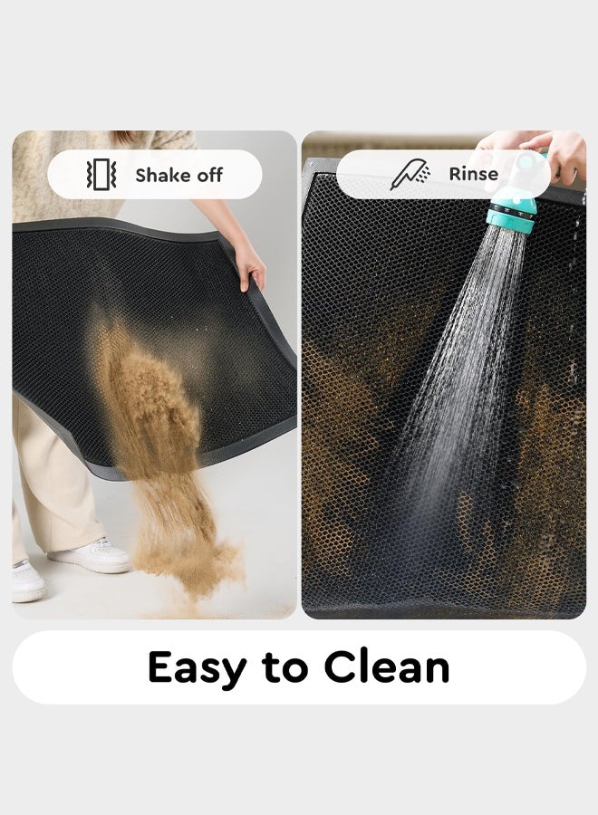 شبيلي حصيرة باب أمامي، دواسات باب، سجادة، بساط أرضي، حصيرة مدخل، مصنوعة من مواد مركّبة بشبكة تلتقط الأوساخ، سهلة التنظيف، عالية المرونة وتمنح إحساساً مريحاً للقدم، مناسبة للمداخل والمطاعم والمتاجر والمنازل - Image 3