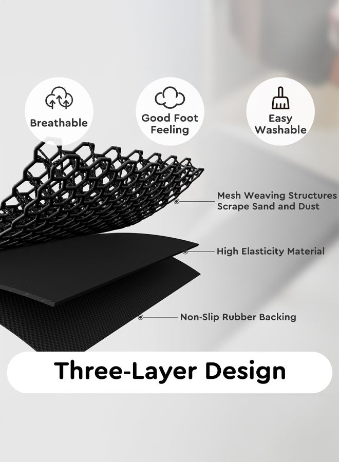 شبيلي حصيرة باب أمامي، دواسات باب، سجادة، بساط أرضي، حصيرة مدخل، مصنوعة من مواد مركّبة بشبكة تلتقط الأوساخ، سهلة التنظيف، عالية المرونة وتمنح إحساساً مريحاً للقدم، مناسبة للمداخل والمطاعم والمتاجر والمنازل - Image 5