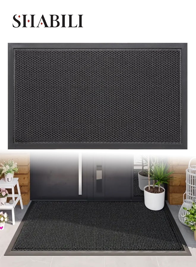 شبيلي حصيرة باب أمامي، دواسات باب، سجادة، بساط أرضي، حصيرة مدخل، مصنوعة من مواد مركّبة بشبكة تلتقط الأوساخ، سهلة التنظيف، عالية المرونة وتمنح إحساساً مريحاً للقدم، مناسبة للمداخل والمطاعم والمتاجر والمنازل - Image 1