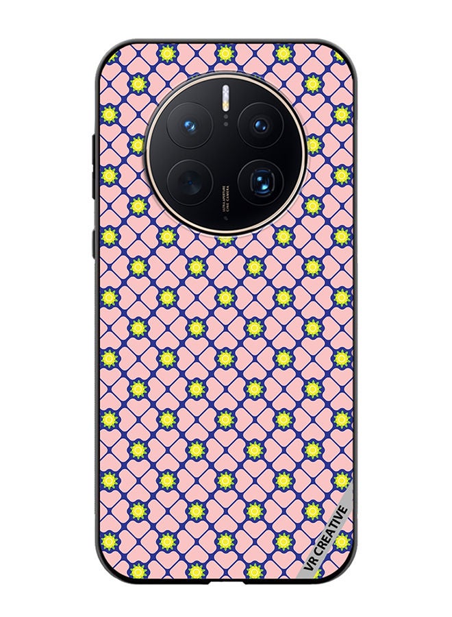 VR CREATIVE Protective Case Cover For Huawei Mate 50 Pro Abstract Clover Leaves Geometric Retro Design Multicolour - Image 1