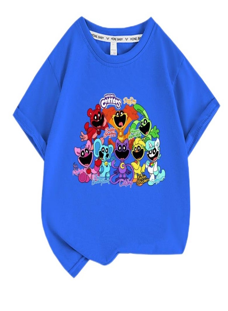 smiling critters Unisex Short Sleeve Stylish Top TShirt cotton Tee for Boys Girls Kid Children - Image 1