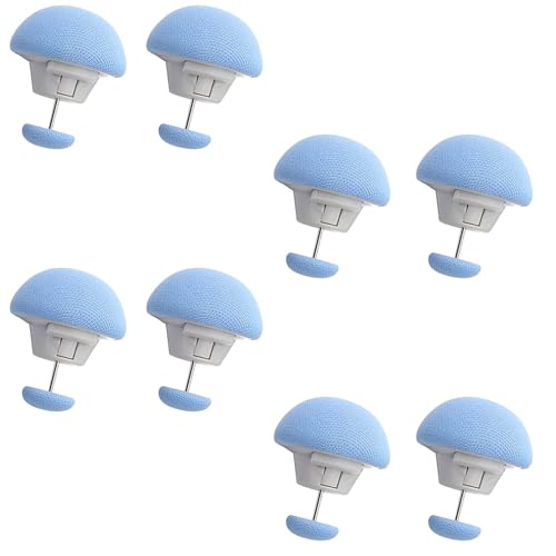 DIVOX Duvet Clips Mushroom Cover Pins Cotton Quilt Fixer Duvet Fasteners Grippers Anti-Movement Bed Clamps Sheet Holder for Socks Curtains Cove Fixing Clips (Blue, 8) - Image 1