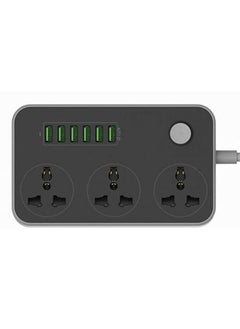 Drumstone (10 Years Warranty) Desktop Multi Smart Power Strip with 3 AC Outlets 6 USB Fast Charging Ports Socket Adapter US UK EU AU Timer Power Socket Plug
