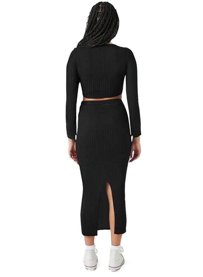 FOREVER 21 Rib-Knit Long-Sleeve Top & Skirt Set - Image 4