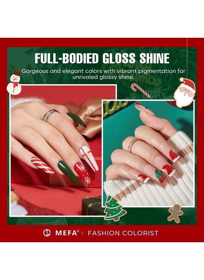 MEFA - Christmas Gel Nail Polish Set Limited Edition, 6 Colors Burgundy Red Dark Green Glitter Gel Polish Winter Silver Gold Sparkle Nail Polish Manicure Soak Off Diy Salon Christmas Decorations Gifts - Image 1