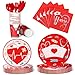 Yisong 168 Pcs Nurse Graduation Party Decorations Doctor Medical Birthday Tableware Set 24 Guests Dinner Dessert Plates Cups Napkins for Doctors Day Nursing School Office Party SuppliesRed - Image 3