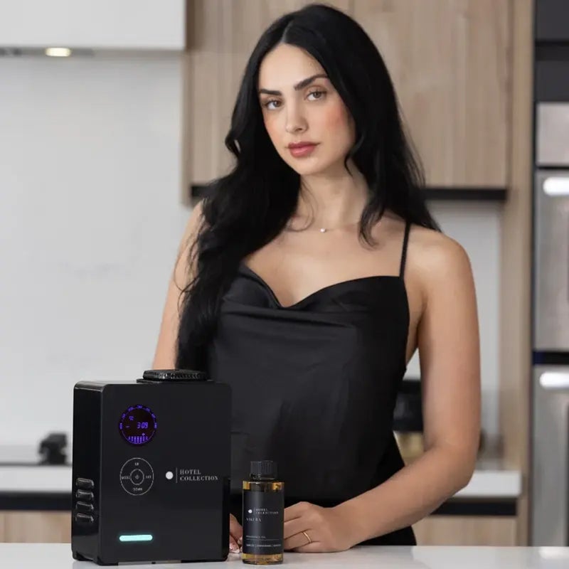 Hotel Collection Penthouse Scent Diffuser Advanced Atomization Technology, Programmable Timer, Secure Fragrance Lock, Waterless and Heatless, Cold Air Diffusion Built-in Fan Safe for Everyone 1,200 sq ft - Black - Image 2