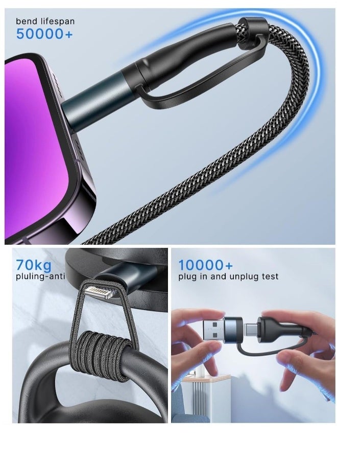 Generic - USB C Lightning Adapter Cable, USB C to USB C Adapter 60W PD [Fast Charging & Data Sync] 4 in 1 Multi Charger Cord for iPhone 14 13 12,MacBook Pro 2023 iPad Mini 6/Pro,Samsung Galaxy S22 S21 S20 - Image 1