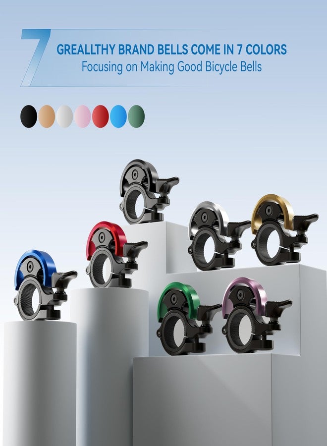 Greallthy Bike Bell, Aluminum Alloy Bicycle Bell with Clear Loud Sound, Bike Bells for Adults and Kids, Sturdy and Compact Bell Fits 0.75-1in(19-25.4mm) Handlebar for Mountain, Road Bikes. - Image 3