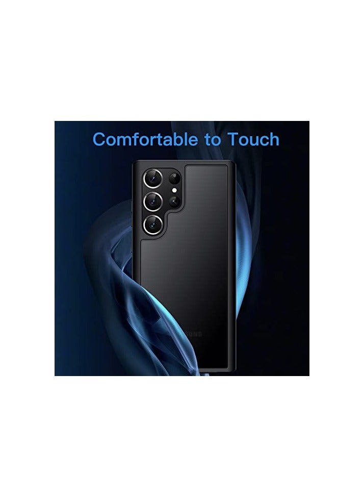 جي تيك حافظة JETech غير لامعة لهاتف Samsung Galaxy S23 Ultra 5G مقاس 6.8 بوصة، غطاء هاتف نحيف واقٍ خلفي شفاف، مضاد لبصمات الأصابع (أسود) - Image 2