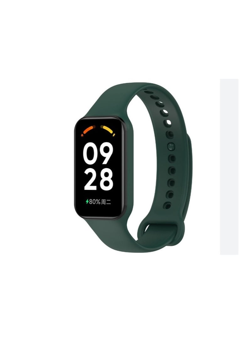 Silicone Replacement Band Compatible With Xiaomi Smart Band 8 Active (Green) - Image 2