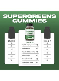 DORADO NUTRITION Supergreens Gummies (60 Count) Daily Greens Gummies - Greens Supplements with 8 Ingredient Power Blend - Superfood Greens for Immunity Support - Super Green Gummies for Men & Women - Made in USA  - Image 4